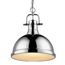 Golden 3604-L CH-CH - Yep by Golden Lighting Duncan 1-light 14in Rod Hung Pendant in Chrome